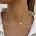 Colar Choker Palitinhos Folheado em Ouro 18k