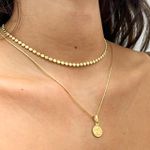 Colar Medalha Anjo da Guarda Folheado em Ouro 18k