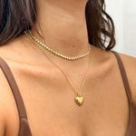 Colar Coração Brilho Folheado em Ouro 18k