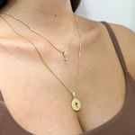 Colar Duplo Cruz Banhado em Ouro 18k