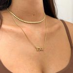 Colar Love Cravejado Colorido Folheado em Ouro 18k