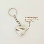 Chaveiro Relicário Coração Personalizado Aço Inoxidável