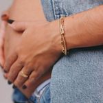 Pulseira Corrente Dupla Banhada a Ouro 18k