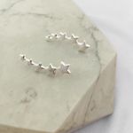 Brinco Ear Cuff Estrelas Folheado em Prata 925