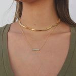 Colar Canutilhos Quadrados Folheado em Ouro 18k