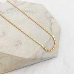 Colar Choker Chapa Quadradinhas Folheado em Ouro 18k 