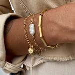 Pulseira Medalha P Personalizada Folheado em Ouro 18k