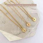 Pulseira Medalha M Personalizada Folheado em Ouro 18k