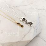 Colar Plaquinha Personalizada M Folheado em Ouro 18k