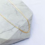 Colar Longo Corrente Piastrine Fina Folheado em Ouro 18k