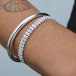 Pulseira Riviera baguete Folheado em Prata 925