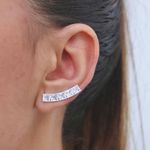 Brinco Ear cuff Cristal Folheado em Prata 925