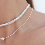 Colar Choker Pérola Folheado em Prata 925