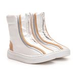 Bota Infantil Feminina Branco Ouro Prata Gambo