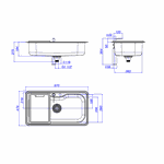 Cuba de Cozinha Retangular Facile Inox c/ Deck e Acessórios Deca 80x40cm CC.661.80.DKAC.INX