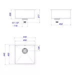 Cuba de Cozinha Quadrada 40cm Inox Suprema – CC.660.40.INX