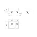 Cuba Dupla Deca de Cozinha Retangular Inox Suprema 60x40cm CC.660.60.DUO.INX