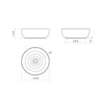 Cuba de Apoio Deca Redonda 40cm Gota Soft Antracite L.12040.GT.85