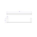 Porta Toalha Barra 50cm Contemporânea Cromado - 2040.C97.050