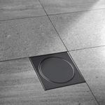 Ralo Quadrado Inox Preto 12,5 x 12,5 cm Elegance Mozaik - RBLE1017