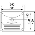 Tanque Monobloco Franke Alto Brilho Aço Inox 55x45 cm - 10948