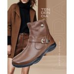 bota em couro whisky forrada em pelo