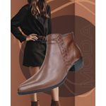 bota em couro chocolate