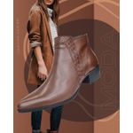 bota em couro chocolate