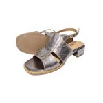 sandália couro prata velho