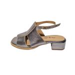 sandália couro prata velho