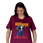 CAMISETA BADASS MASCOTE- VINHO