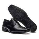 Kit Sapato Cadarço Bico Fino Masculino Social Couro Natural + Cinto e Carteira Em Couro Sintético 