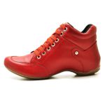 Bota Confort em Couro com Fivela Vermelho 7200 Tênis Leve 