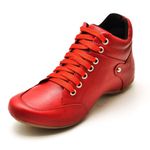 Bota Confort em Couro com Fivela Vermelho 7200 Tênis Leve 