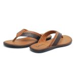 Sandália Chinelo Masculina Tabaco Conforto em Couro Básica