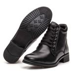Bota Feminina em Couro com amarração - Preto