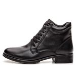Bota Feminina em Couro com amarração - Preto