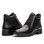 Bota Feminina em Couro com amarração - Preto