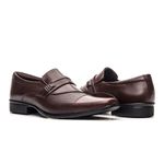 Sapato Masculino Couro Legitimo Social Bico Fino Quadrado Café