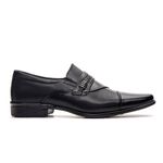 Sapato Masculino Couro Legitimo Social Bico Fino Quadrado Preto