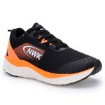 Tênis Esporte Corrida Leve Feminino Preto Com Laranja Gym Academia Macio 