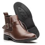 Bota Feminina Chelsea em Couro Látego Confortável Marrom