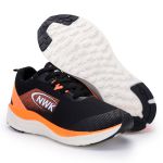 Tênis Esporte Corrida Leve Feminino Preto Com Laranja Gym Academia Macio 