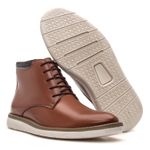 Bota Masculina Oxford Cano Alto Couro Botina Castanho