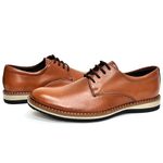 Sapato Social Masculino Confortável Macio Elegante Durável Oxford Esport Fino Couro Castanho