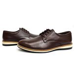 Sapato Social Masculino Confortável Macio Elegante Durável Oxford Esport Fino Couro Café