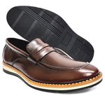 Sapato Social Masculino Confortável Macio Elegante Durável Esport Fino Oxford Mocassim Café