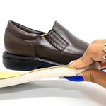 Sapato Masculino Confort Gel em Couro Marrom Ortopédico Palmilha Anatômica em Gel Macio