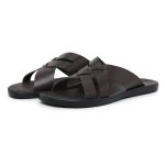 Sandália Chinelo Slide Masculina Preto Conforto em Couro