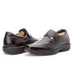 Sapato Masculino Confort Gel em Couro Preto
